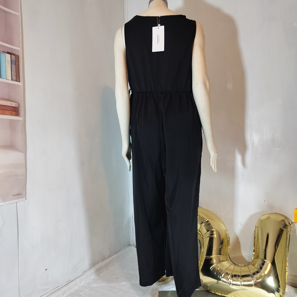 BloomChic Black Scalloped Jumpsuit - Picture 2 of 6